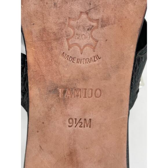 Brighton Tamijo Croc Wedge Heels, Black, Sz. 9 1/2 M, Casual Office Career - Picture 9 of 10